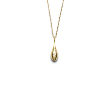 Olivia Shih Small Drop Pendant with Diamonds in 14k Gold