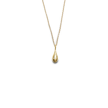 Olivia Shih Petite Drop Pendant with Diamonds in 14k Gold