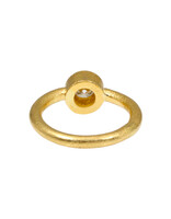 Estate Textured Round White Brilliant Diamond Ring in 22k