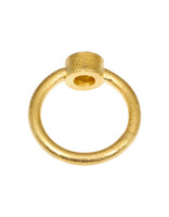 Estate Textured Round White Brilliant Diamond Ring in 22k