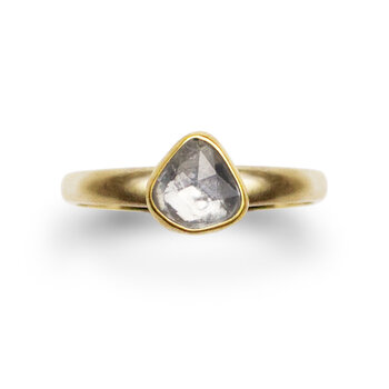 Olivia Shih White Sapphire Rosecut Ring in 22k and 14k Gold