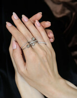 Tura Sugden Half Eternity Diamond Band in 18k Palladium White Gold