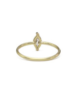 Tura Sugden Champagne Marquis Diamond Solitaire Ring in 18k Yellow Gold