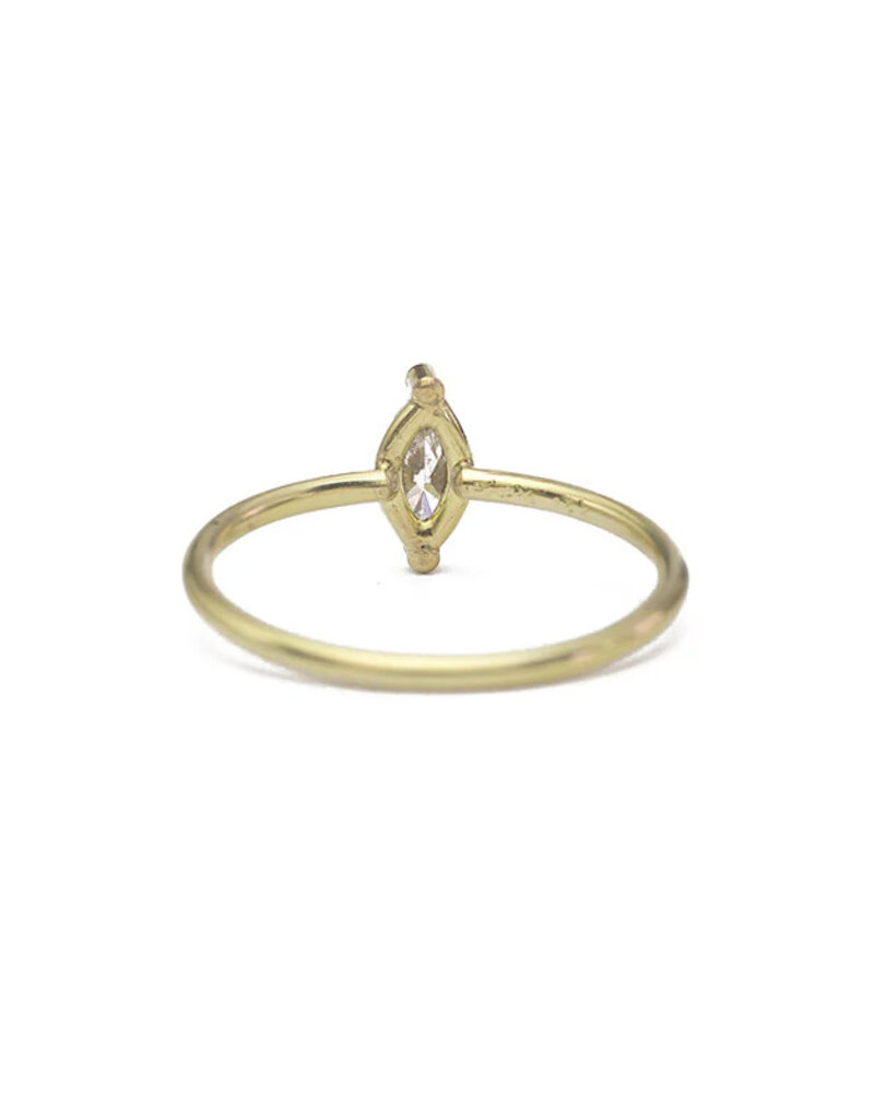 Tura Sugden Champagne Marquis Diamond Solitaire Ring in 18k Yellow Gold