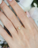 Tura Sugden Champagne Marquis Diamond Solitaire Ring in 18k Yellow Gold