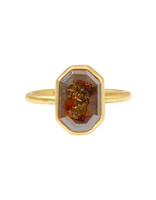 Rustic Painting Picture Cut Diamond Ring in 18k Gold