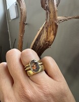 Rustic Painting Picture Cut Diamond Ring in 18k Gold