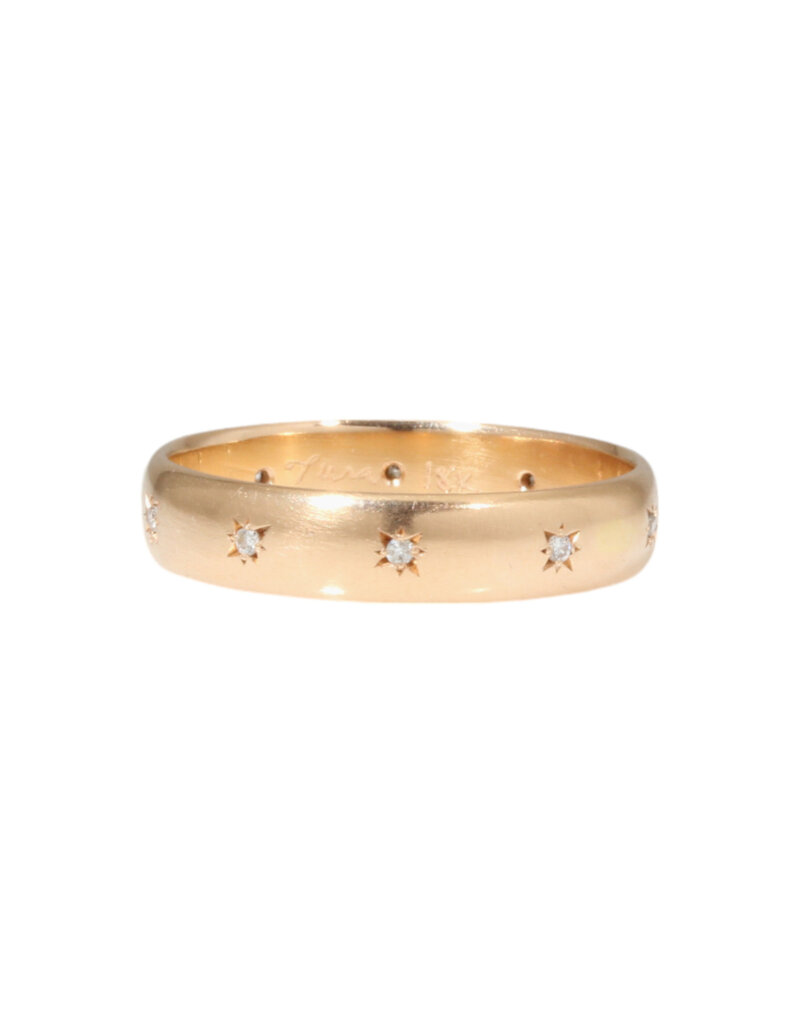 Tura Sugden 4mm Cloak Band with White Diamonds in 18k Rose Gold