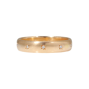 Tura Sugden 4mm Cloak Band with White Diamonds in 18k Rose Gold