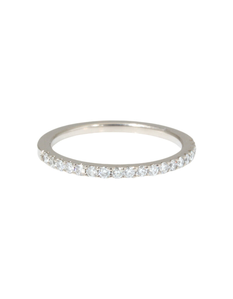 Tura Sugden Half Eternity Diamond Band in 18k Palladium White Gold
