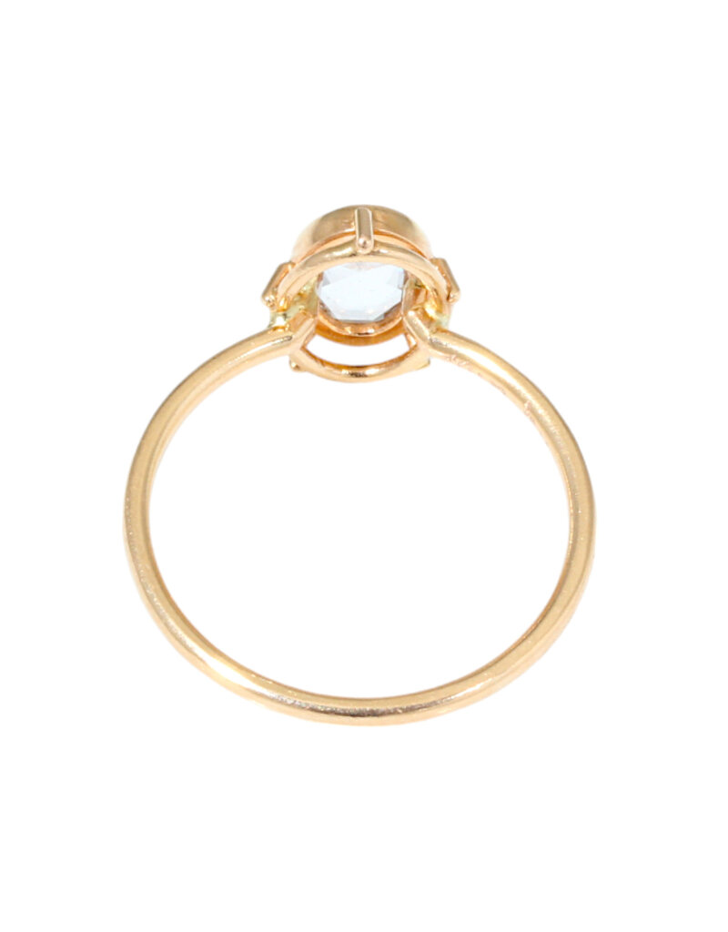 Tura Sugden Oval Rose Cut Lab Diamond Solitaire Ring in 18k Rose Gold