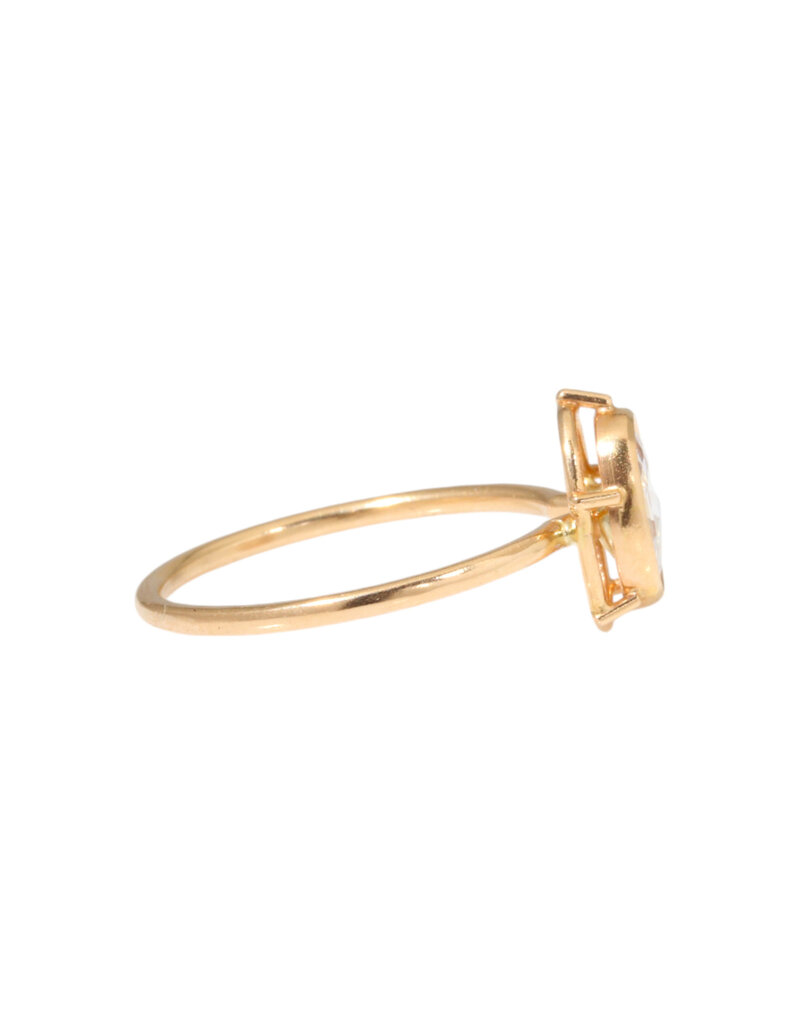 Tura Sugden Oval Rose Cut Lab Diamond Solitaire Ring in 18k Rose Gold