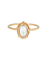 Tura Sugden Oval Rose Cut Lab Diamond Solitaire Ring in 18k Rose Gold