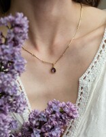 Tura Sugden Amethyst Pendant in 22k and 18k Yellow Gold