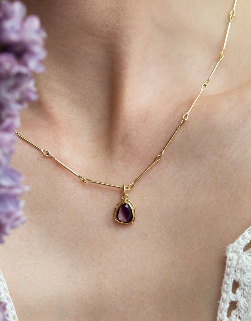 Tura Sugden Amethyst Pendant in 22k and 18k Yellow Gold