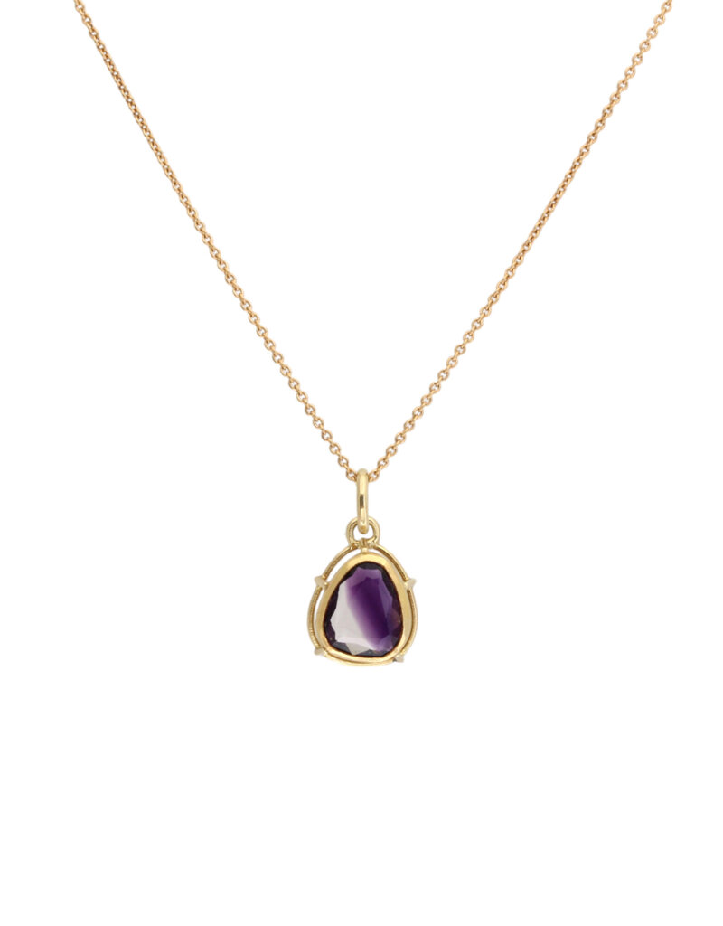 Tura Sugden Amethyst Pendant in 22k and 18k Yellow Gold