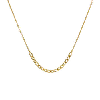 Tura Sugden Gold Link Novella Pendant Necklace in 18k Yellow Gold