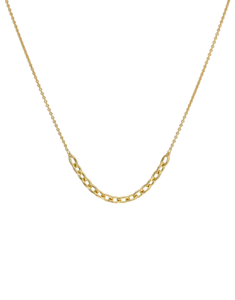 Tura Sugden Gold Link Novella Pendant Necklace in 18k Yellow Gold