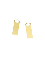 Tura Sugden Rectangle Flare Earrings in 18k Yellow Gold
