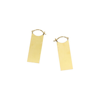 Tura Sugden Rectangle Flare Earrings in 18k Yellow Gold