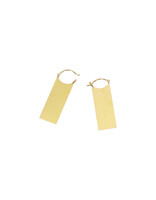 Tura Sugden Rectangle Flare Earrings in 18k Yellow Gold