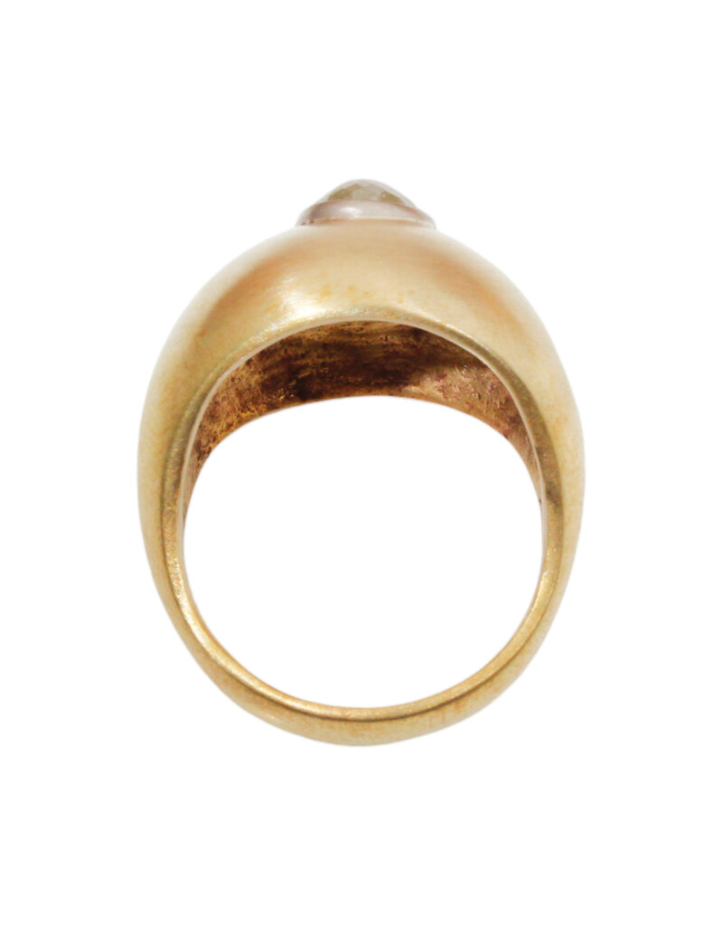 Domu Ring in Bronze with Grey Rosecut Diamond in 18k Palladium White Gold