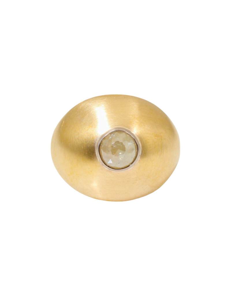 Domu Ring in Bronze with Grey Rosecut Diamond in 18k Palladium White Gold
