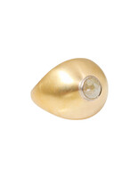 Domu Ring in Bronze with Grey Rosecut Diamond in 18k Palladium White Gold