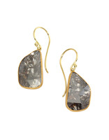 Salt and Pepper Rosecut Diamond Slice Earrings in 22k and 18k Gold
