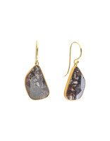 Salt and Pepper Rosecut Diamond Slice Earrings in 22k and 18k Gold