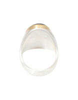 Montana Agate Cabochon Ring in Silver and 18k Gold