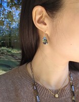 Salt and Pepper Rosecut Diamond Slice Earrings in 22k and 18k Gold