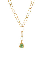 Big Sur Goldsmiths Green Tourmaline Pendant with Hand Forged Chain in 22k Gold