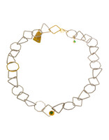Big Sur Goldsmiths Hand Forged Tsavorite Necklace in Platinum and 22k Gold