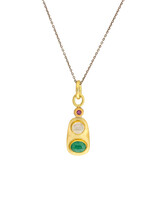 Big Sur Goldsmiths Emerald Pendant with Moonstone and Ruby