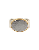 Big Sur Goldsmiths Meteorite Sleek Classic Ring in Silver and 22k Gold