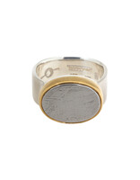 Big Sur Goldsmiths Meteorite Sleek Classic Ring in Silver and 22k Gold