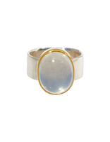 Big Sur Goldsmiths Moonstone Sleek Classic Ring in Silver and 22k Gold