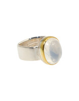 Big Sur Goldsmiths Moonstone Sleek Classic Ring in Silver and 22k Gold