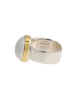 Big Sur Goldsmiths Moonstone Sleek Classic Ring in Silver and 22k Gold