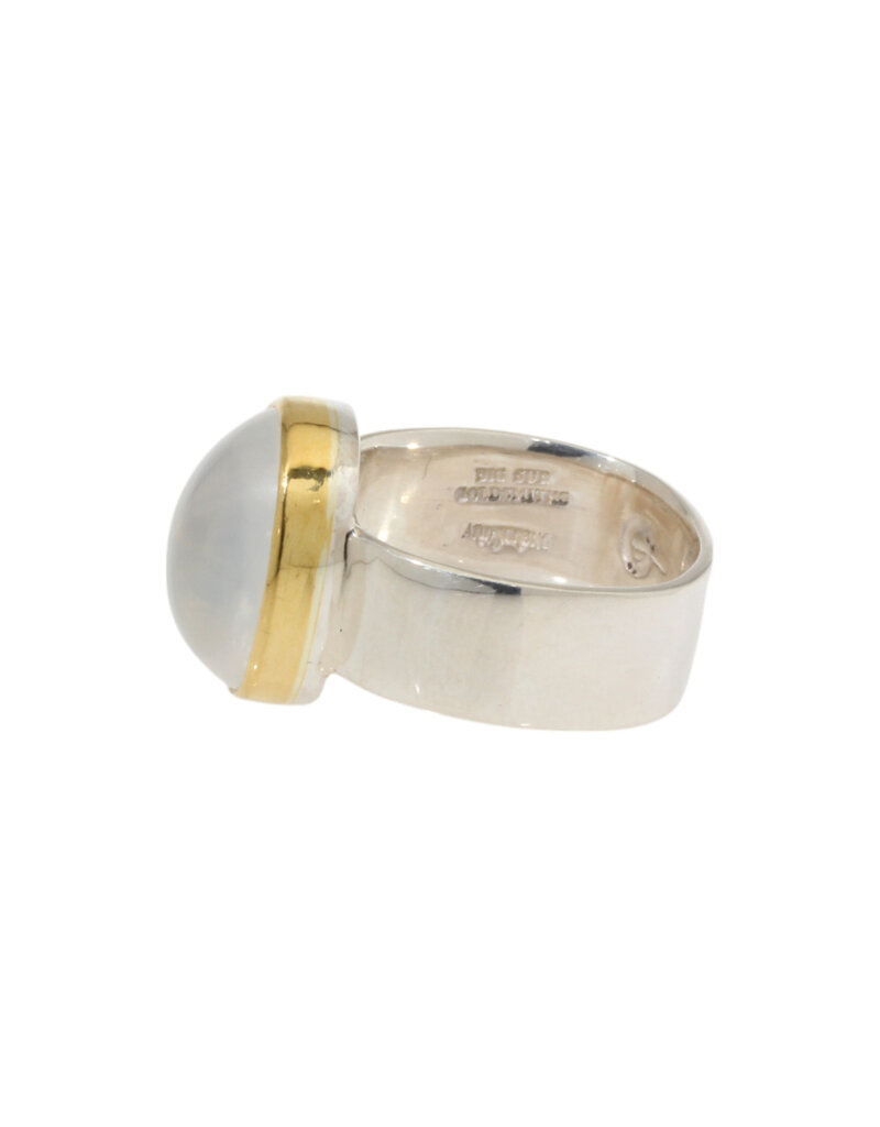 Big Sur Goldsmiths Moonstone Sleek Classic Ring in Silver and 22k Gold