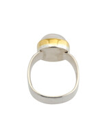 Big Sur Goldsmiths Moonstone Sleek Classic Ring in Silver and 22k Gold