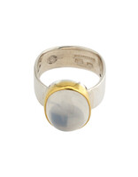 Big Sur Goldsmiths Moonstone Sleek Classic Ring in Silver and 22k Gold