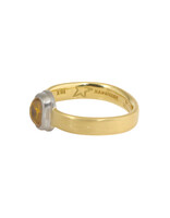 Big Sur Goldsmiths Natural Diamond Cabochon Ring in Platinum and 18k Gold