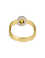 Big Sur Goldsmiths Natural Diamond Cabochon Ring in Platinum and 18k Gold