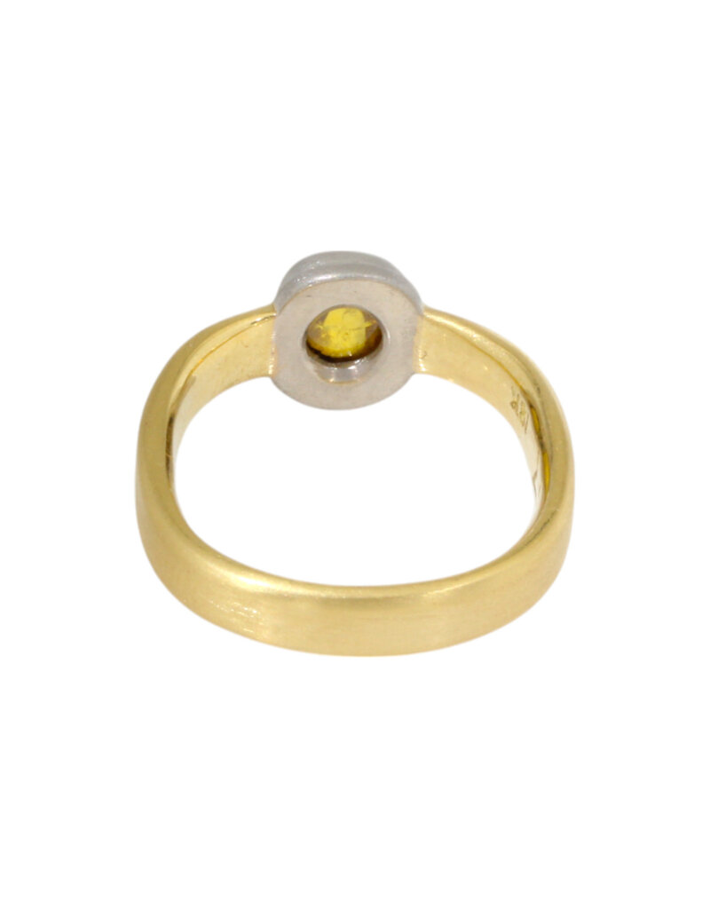 Big Sur Goldsmiths Natural Diamond Cabochon Ring in Platinum and 18k Gold