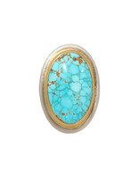 Big Sur Goldsmiths No. 8 Mine Turquoise in Silver, 22k and 18k Gold