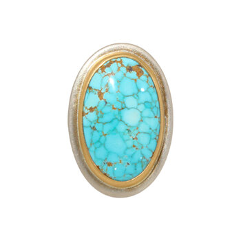 Big Sur Goldsmiths No. 8 Mine Turquoise in Silver, 22k and 18k Gold