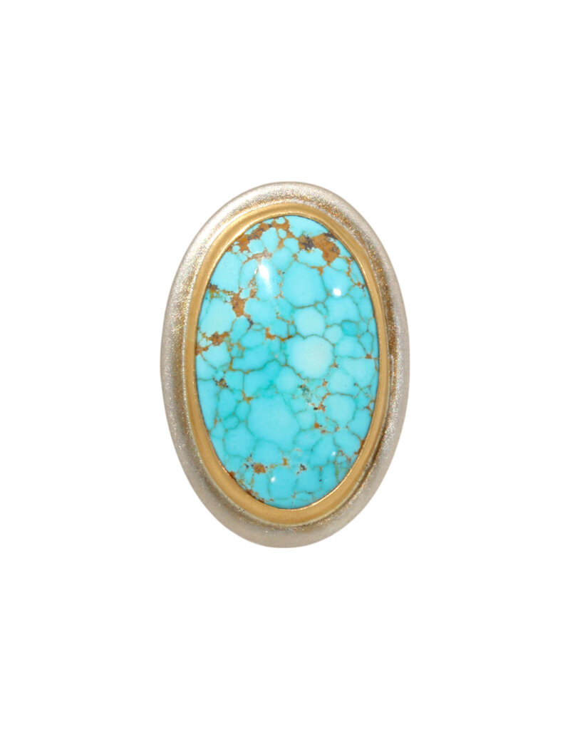 Big Sur Goldsmiths No. 8 Mine Turquoise in Silver, 22k and 18k Gold