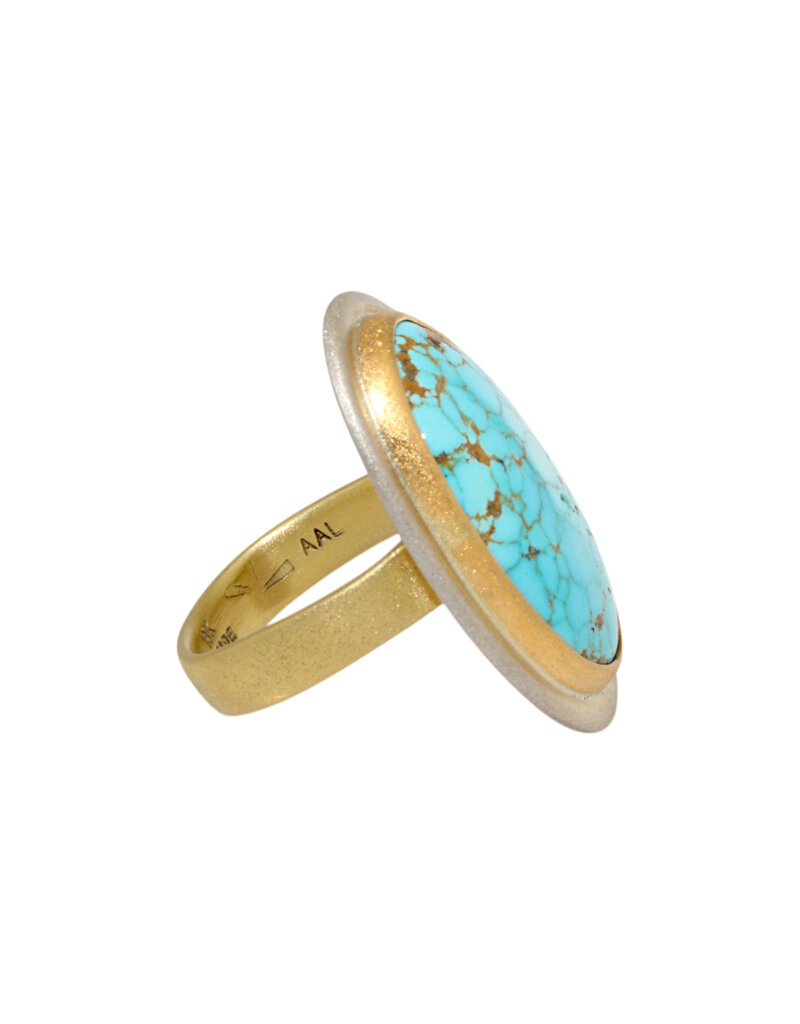 Big Sur Goldsmiths No. 8 Mine Turquoise in Silver, 22k and 18k Gold